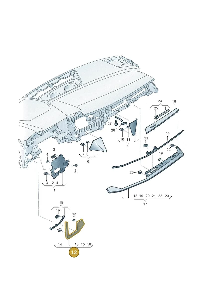 8Y2853190D6VI — Audi A3 Sportback (2019-2025) diagram 596857170, position 12