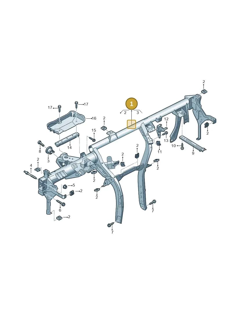 8Y2857017A — Audi A3 Sportback (2019-2025) diagram 596857000, position 1