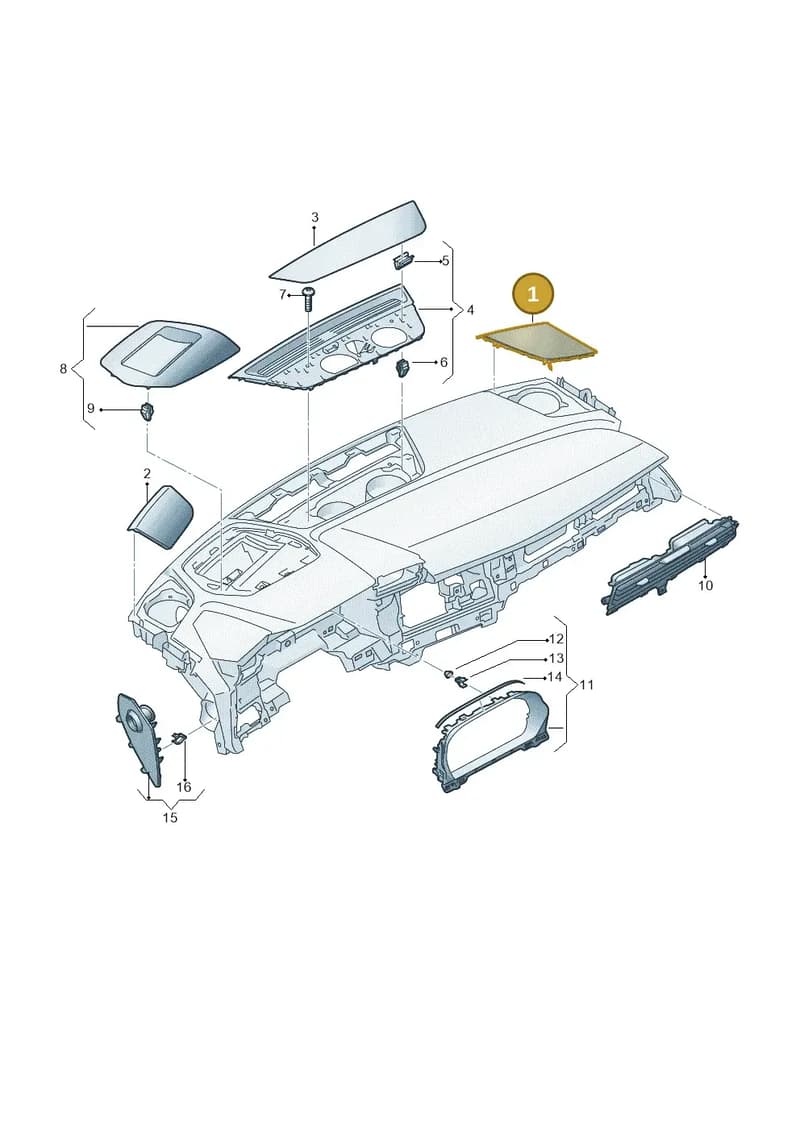 8Y28572106PS — Audi A3 Sportback (2019-2025) diagram 596857150, position 1
