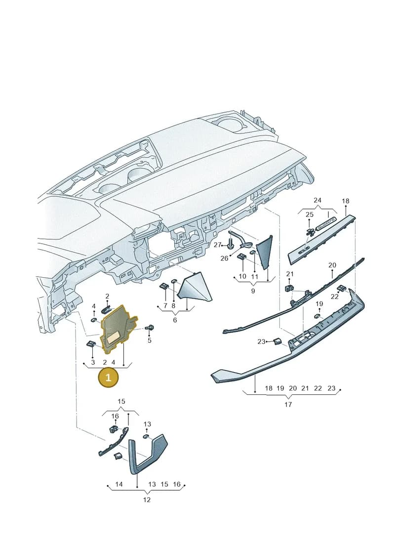 8Y2857304V58 — Audi A3 Sportback (2019-2025) diagram 596857170, position 1