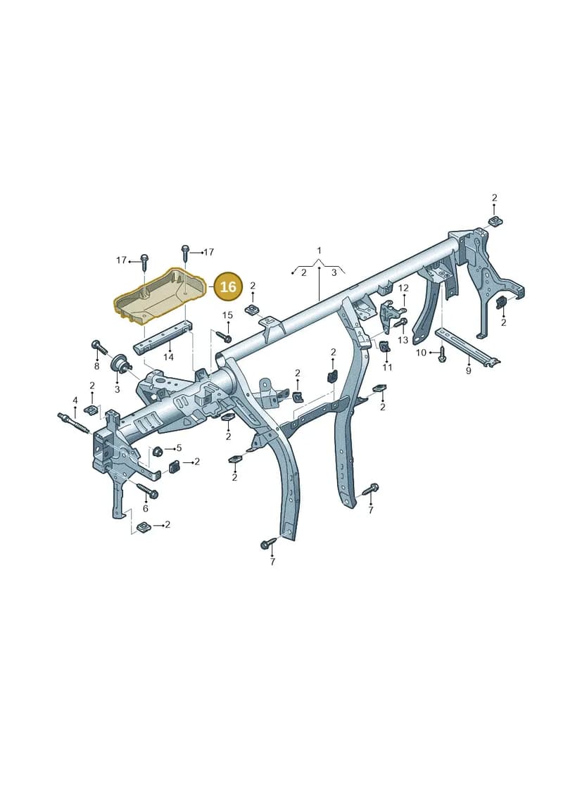 8Y2857745A — Audi A3 Sportback (2019-2025) diagram 596857000, position 16