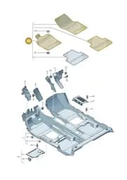 8Y2863011DDAX Audi 1 Set Foot Mats (Soul/Mercato Blue DAX)