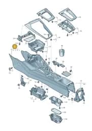 8Y28632414PK Audi Centre Console (Soul Black 4PK)
