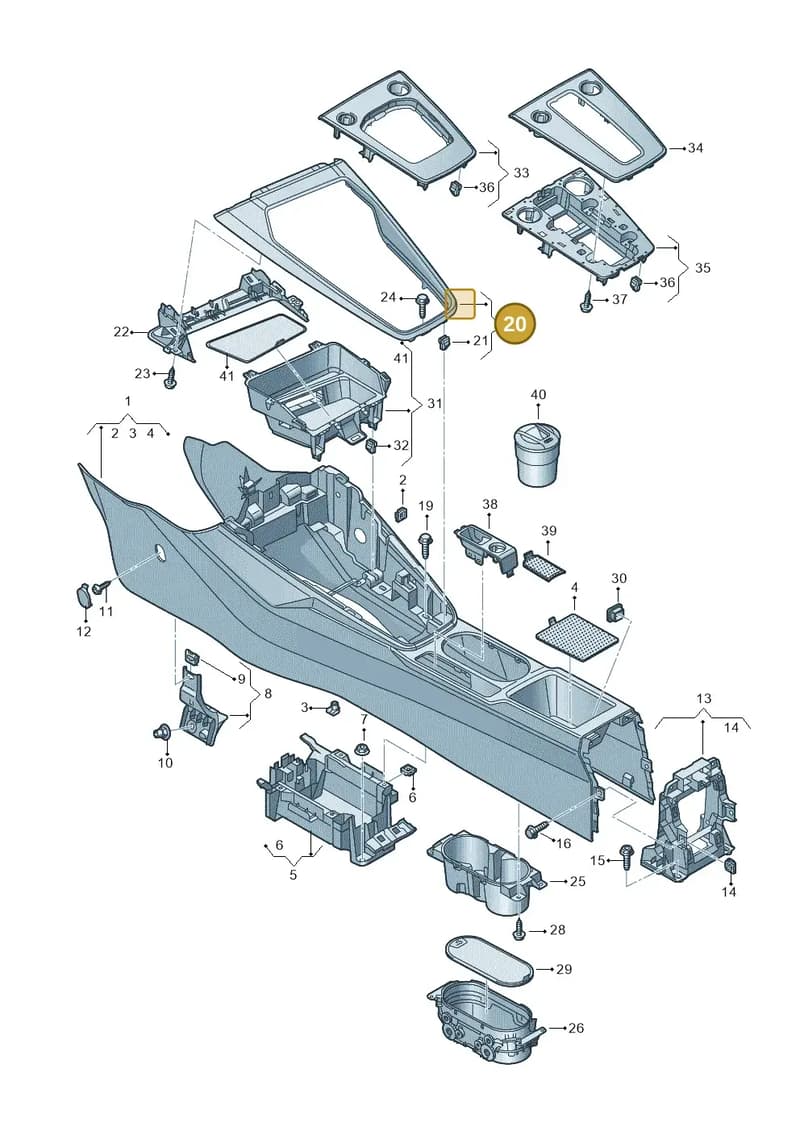 8Y286396984Y — Audi A3 Sportback (2019-2025) diagram 596863500, position 20