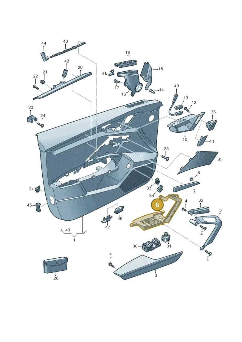 8Y2867171A6PS — Audi A3 Sportback (2019-2025) diagram 596867000, position 6