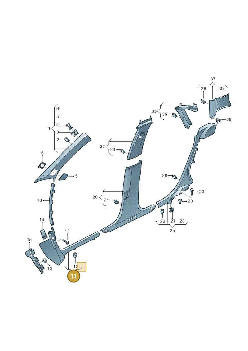 8Y28672724PK — Audi A3 Sportback (2019-2025) diagram 596867650, position 11