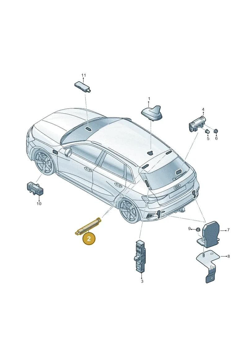 8Y4035225M — Audi A3 Sportback (2019-2025) diagram 596035150, position 2