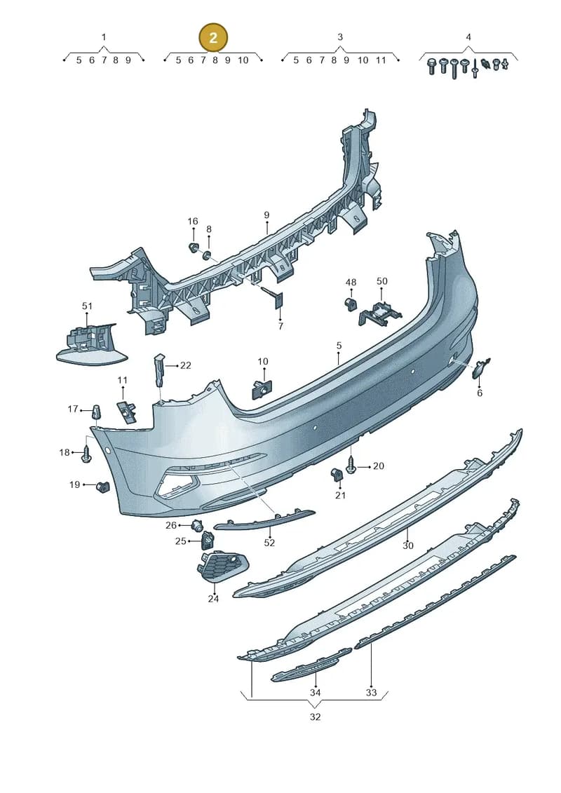 8Y4807067AGRU — Audi A3 Sportback (2019-2025) diagram 596807600, position 2
