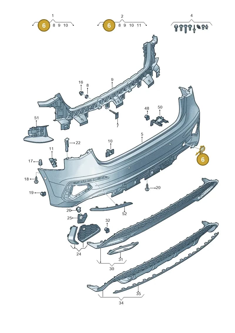 8Y4807441AGRU — Audi A3 Sportback (2019-2025) diagram 596807650, position 6