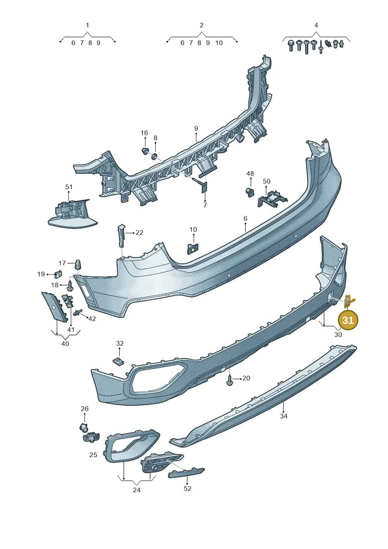 8Y4807441BX7L — Audi A3 Sportback (2019-2025) diagram 596807800, position 31