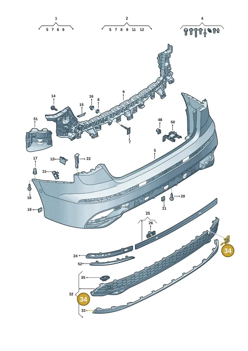 8Y4807441C9B9 — Audi A3 Sportback (2019-2025) diagram 596807725, position 34