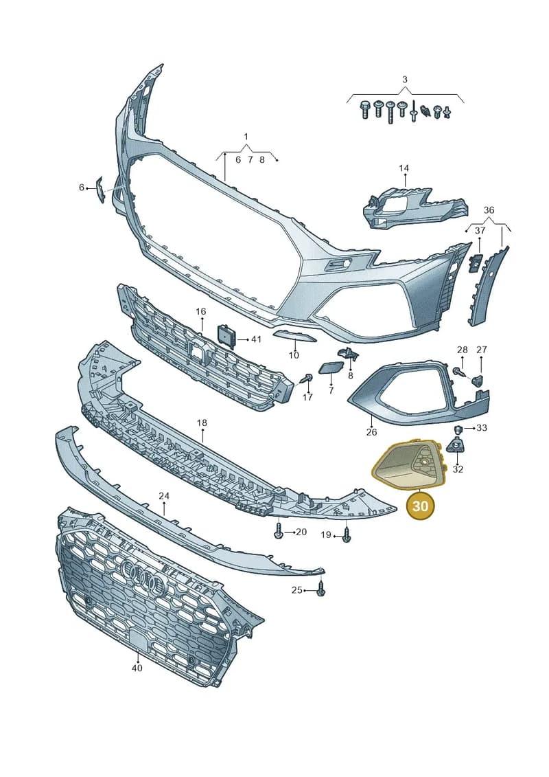8Y4807672TB2 — Audi A3 Sportback (2019-2025) diagram 596807300, position 30