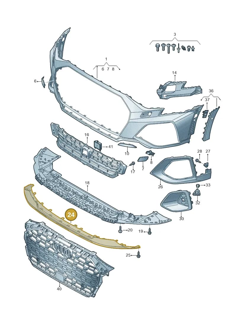 8Y4807719TB2 — Audi A3 Sportback (2019-2025) diagram 596807300, position 24