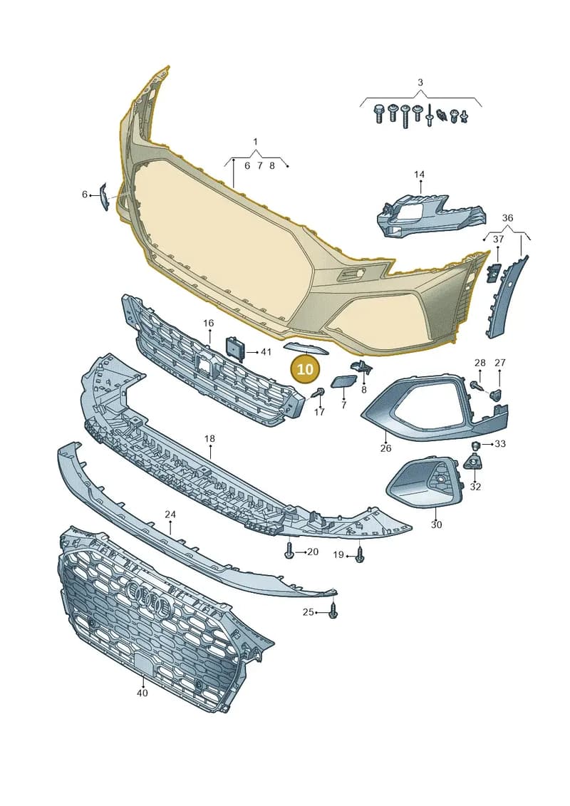 8Y4807881 — Audi A3 Sportback (2019-2025) diagram 596807300, position 10