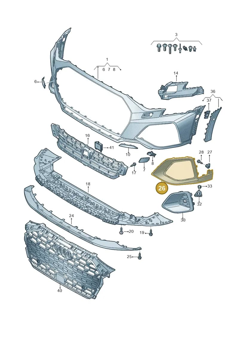8Y4807952X7L — Audi A3 Sportback (2019-2025) diagram 596807300, position 26