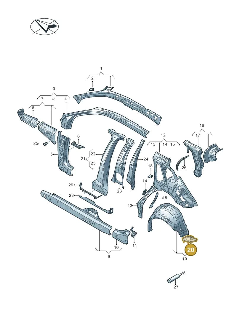 8Y4809348 — Audi A3 Sportback (2019-2025) diagram 596809000, position 20