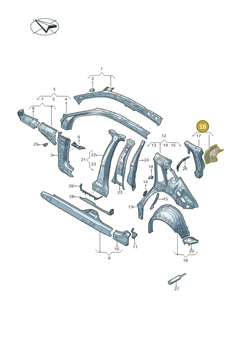 8Y4809737 — Audi A3 Sportback (2019-2025) diagram 596809000, position 16