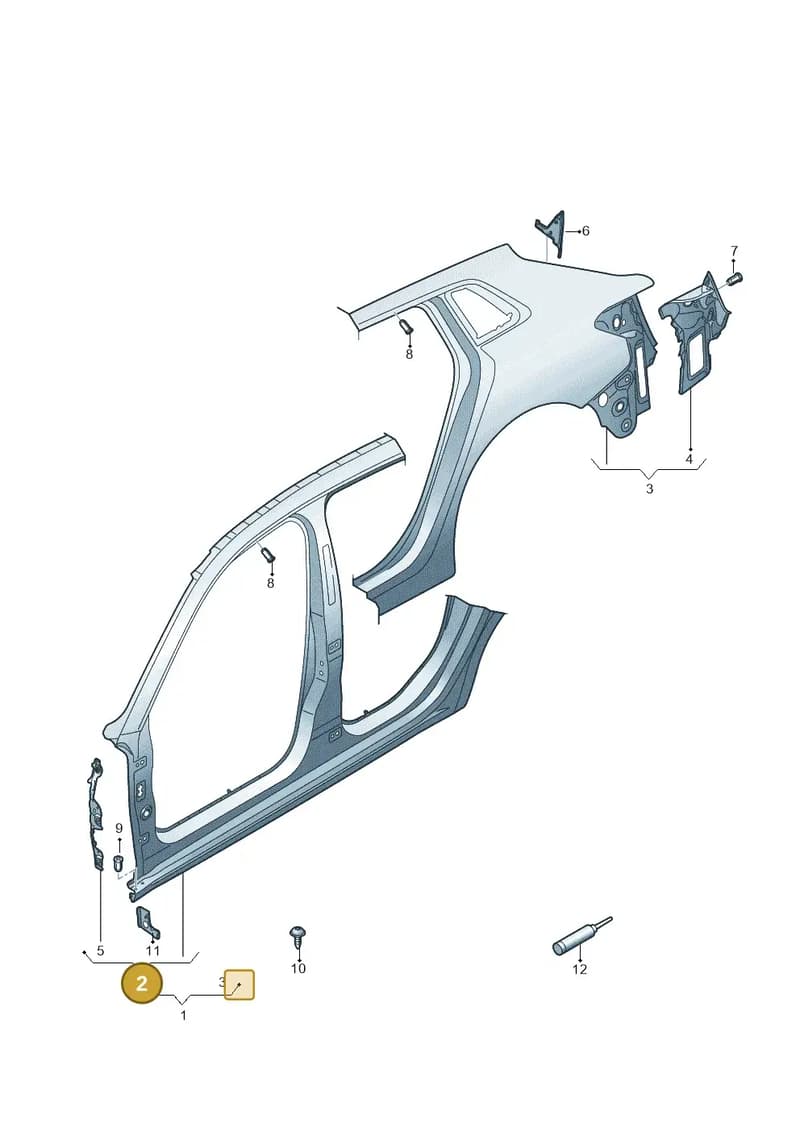 8Y4809839A — Audi A3 Sportback (2019-2025) diagram 596809050, position 2