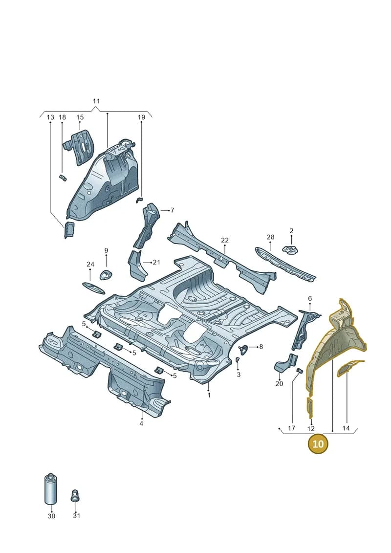 8Y4809851 — Audi A3 Sportback (2019-2025) diagram 596803050, position 10