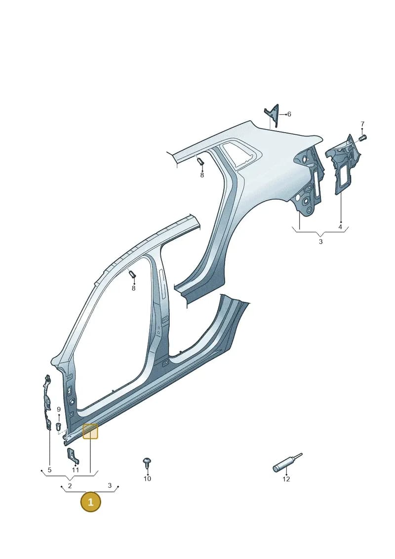 8Y4810076TA — Audi A3 Sportback (2019-2025) diagram 596809050, position 1