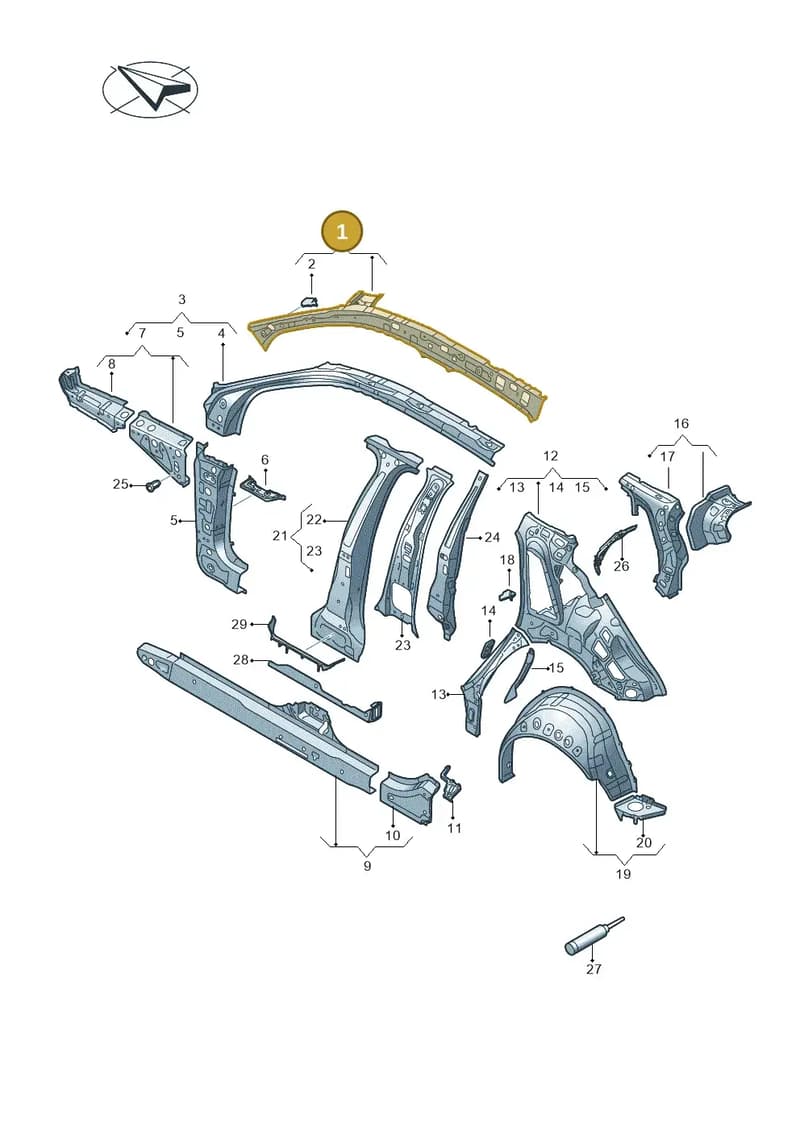 8Y4810179 — Audi A3 Sportback (2019-2025) diagram 596809000, position 1