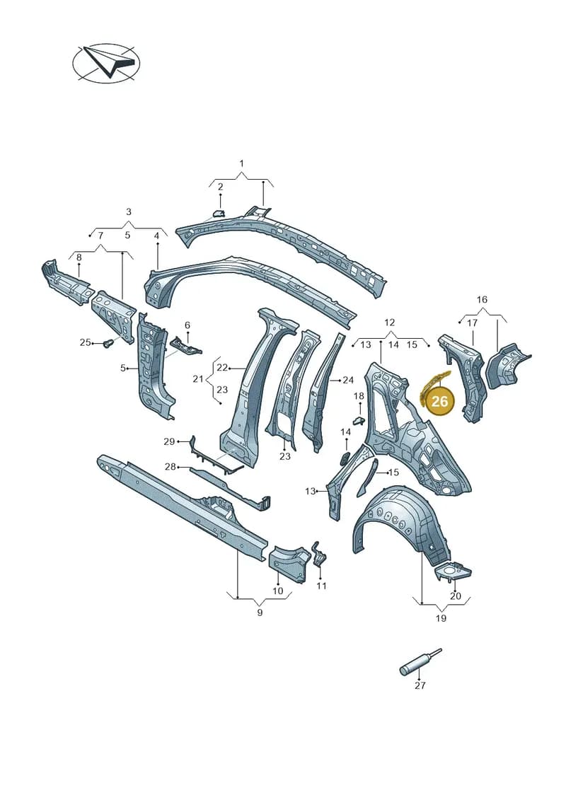 8Y4810848 — Audi A3 Sportback (2019-2025) diagram 596809000, position 26