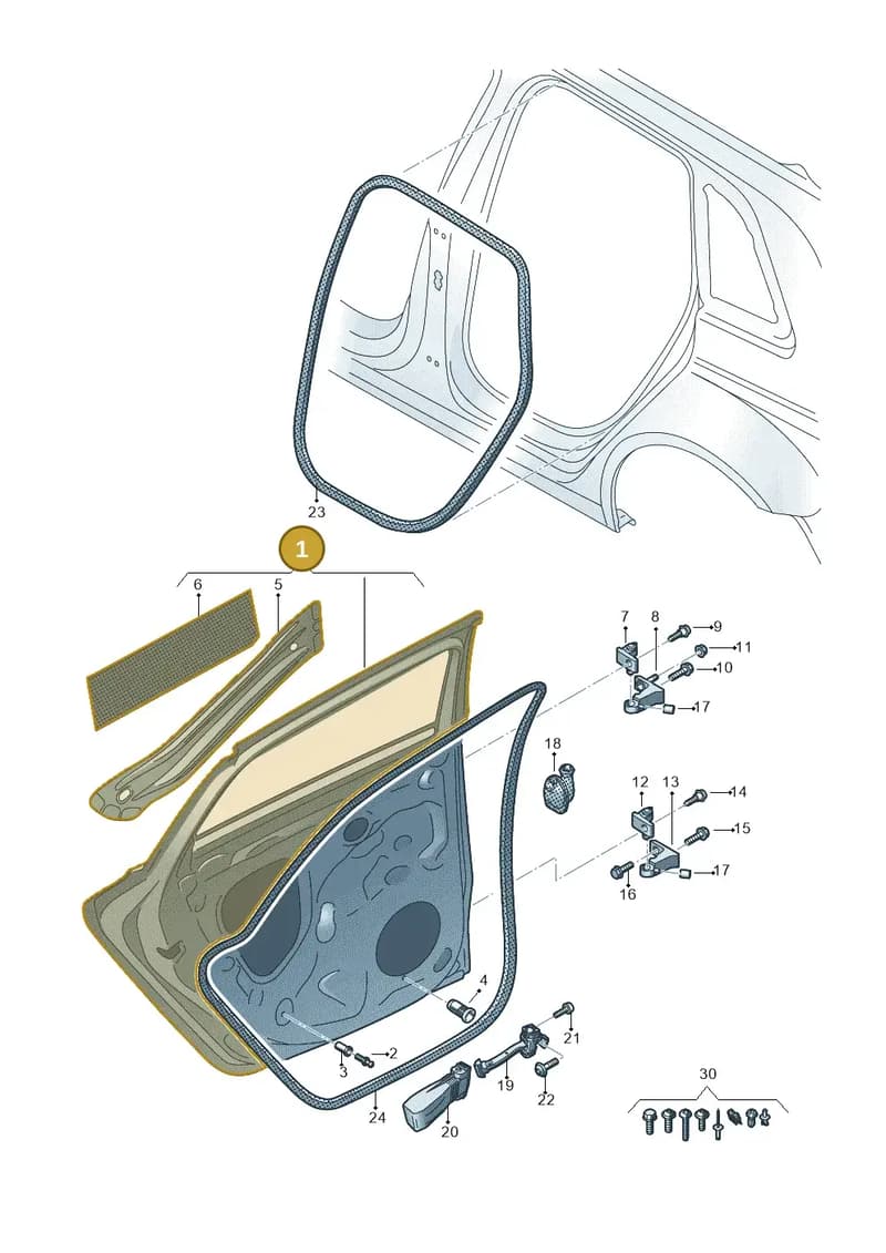 8Y4833052A — Audi A3 Sportback (2019-2025) diagram 596833010, position 1