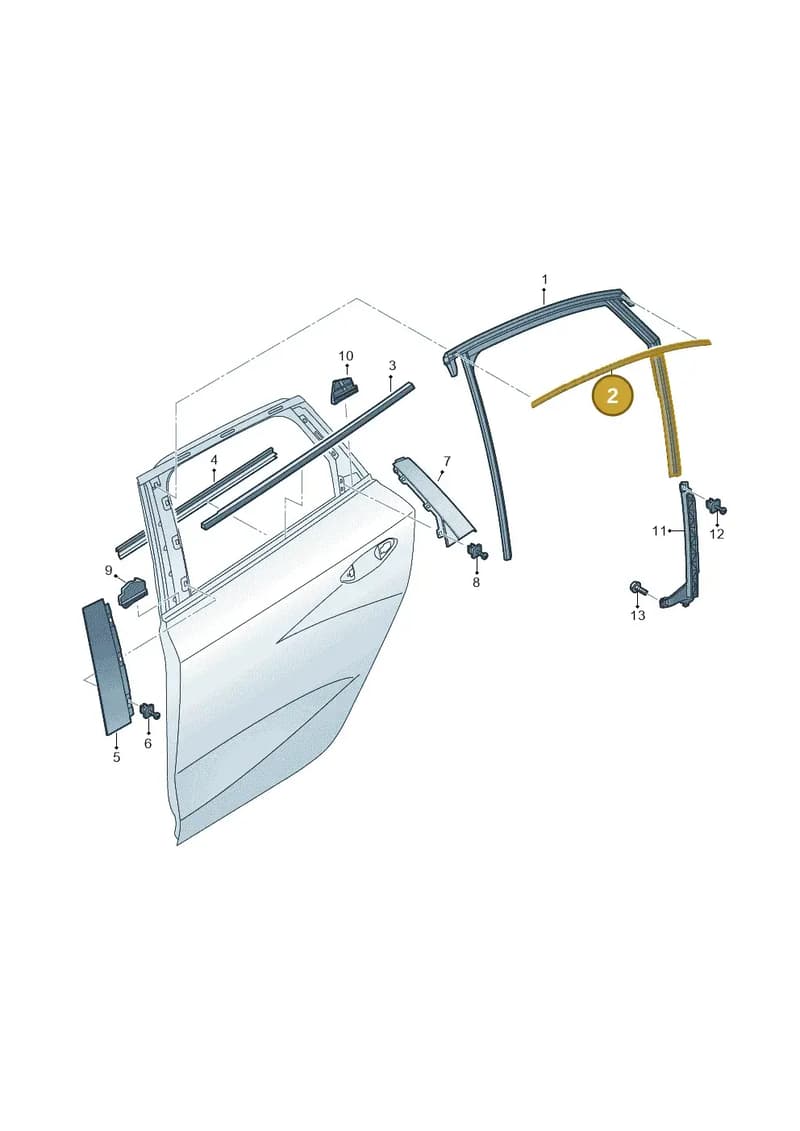 8Y4839643ET94 — Audi A3 Sportback (2019-2025) diagram 596839040, position 2