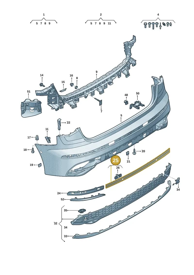 8Y4853236 — Audi A3 Sportback (2019-2025) diagram 596807625, position 25
