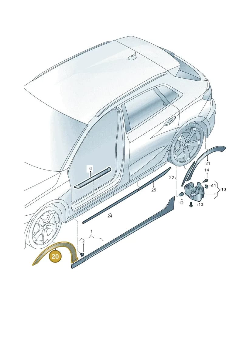 8Y4853718X7L — Audi A3 Sportback (2019-2025) diagram 596853025, position 20