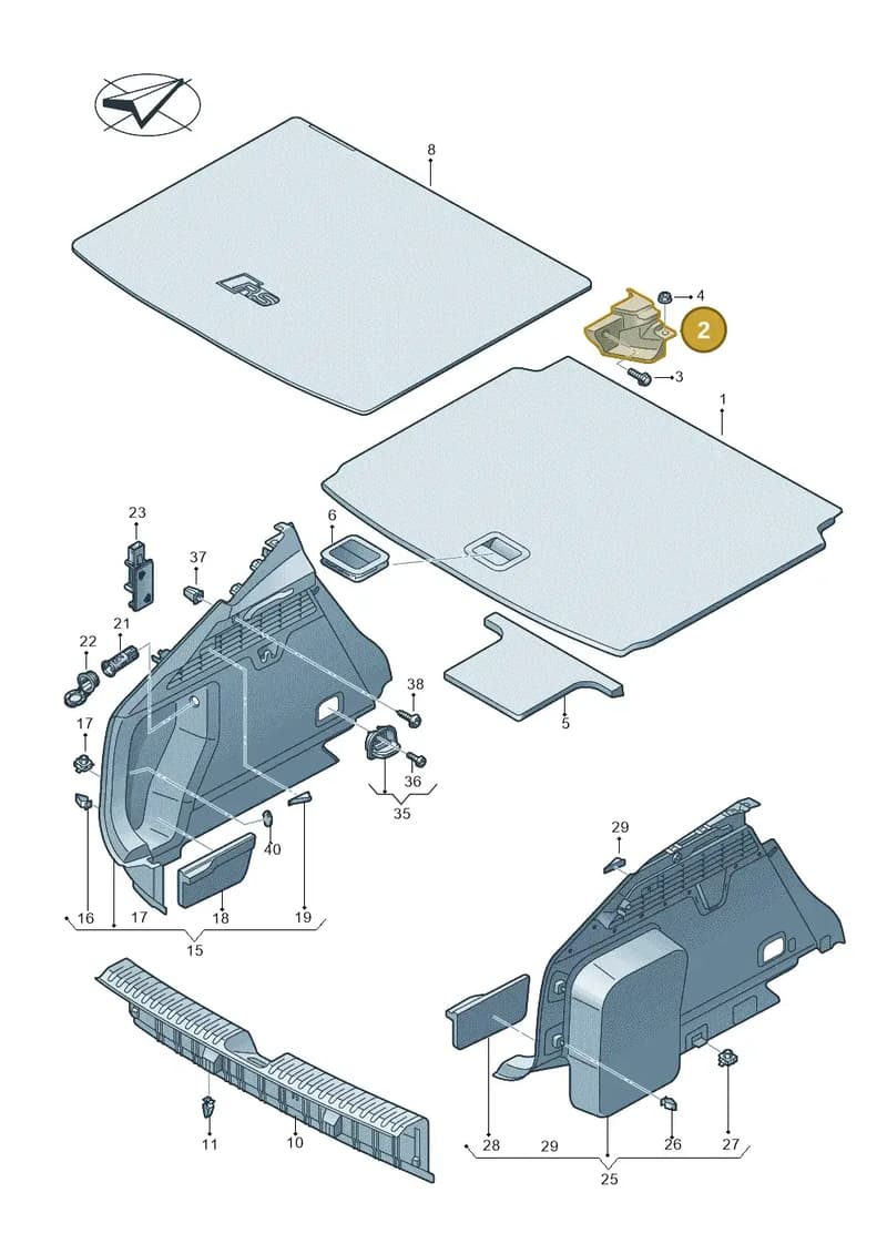 8Y48634234PK — Audi A3 Sportback (2019-2025) diagram 596863800, position 2