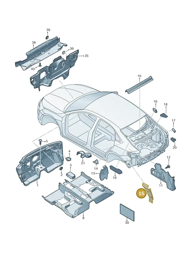 8Y4864825 — Audi A3 Sportback (2019-2025) diagram 596863200, position 15