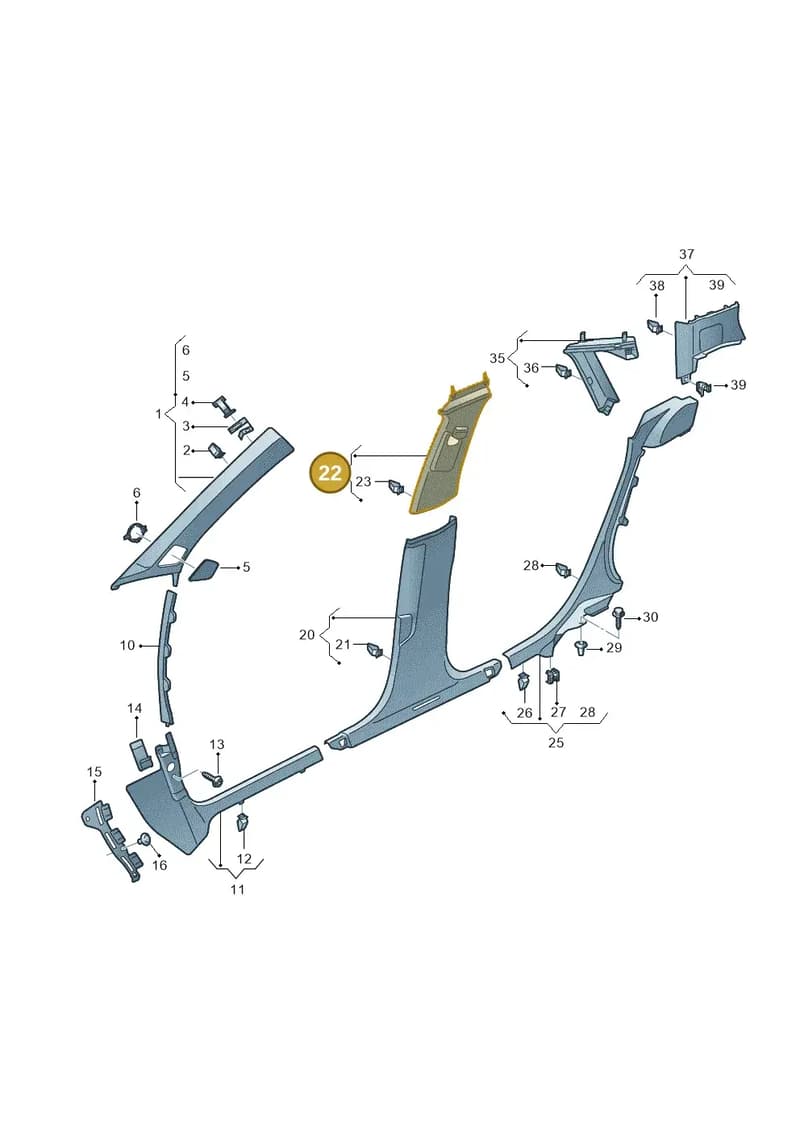 8Y4867243ADK1 — Audi A3 Sportback (2019-2025) diagram 596867650, position 22