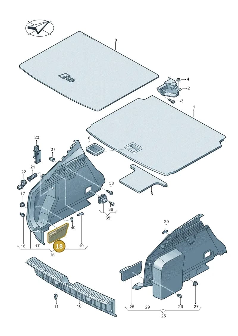 8Y48674614PK — Audi A3 Sportback (2019-2025) diagram 596863800, position 18