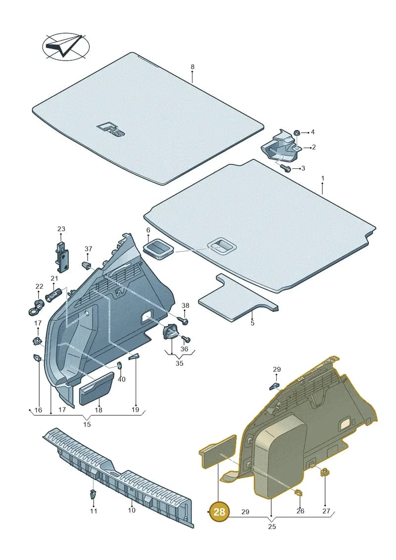 8Y48674624PK — Audi A3 Sportback (2019-2025) diagram 596863800, position 28