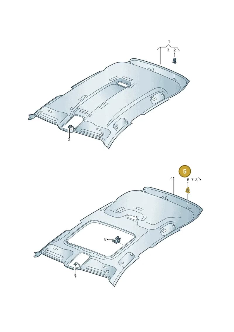 8Y4867505CYO3 — Audi A3 Sportback (2019-2025) diagram 596867550, position 5