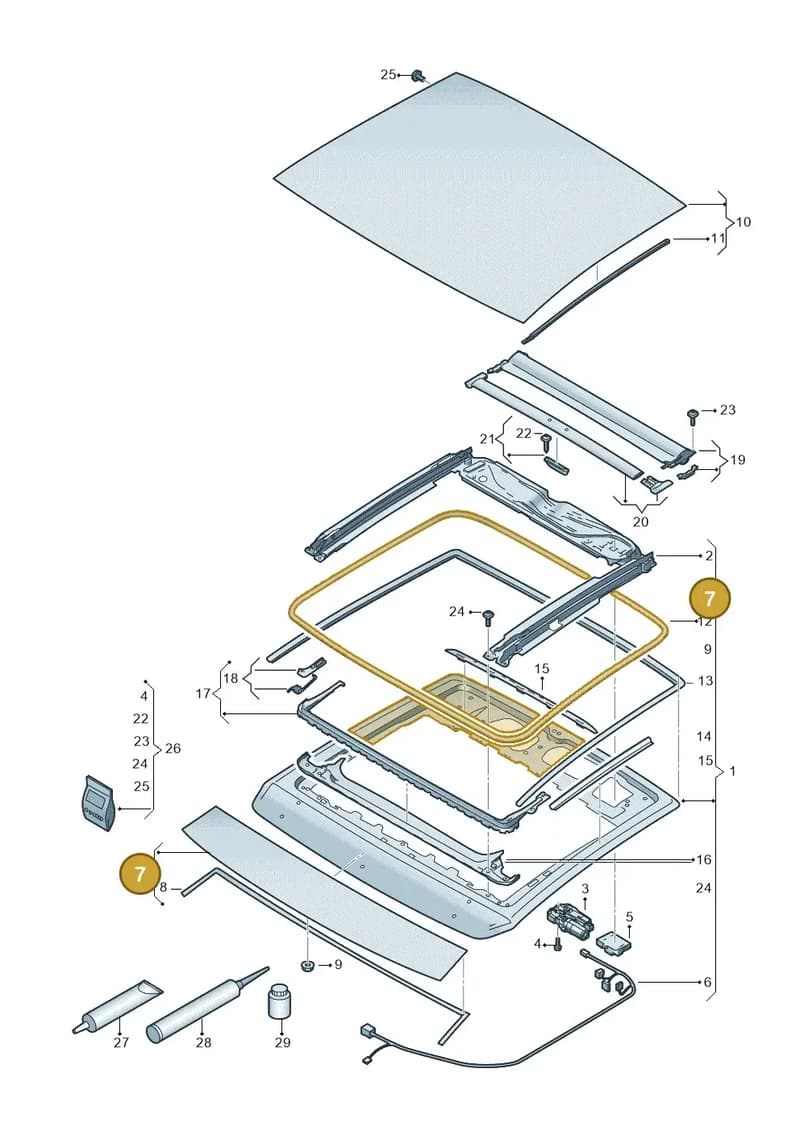8Y4877055A — Audi A3 Sportback (2019-2025) diagram 596877000, position 7