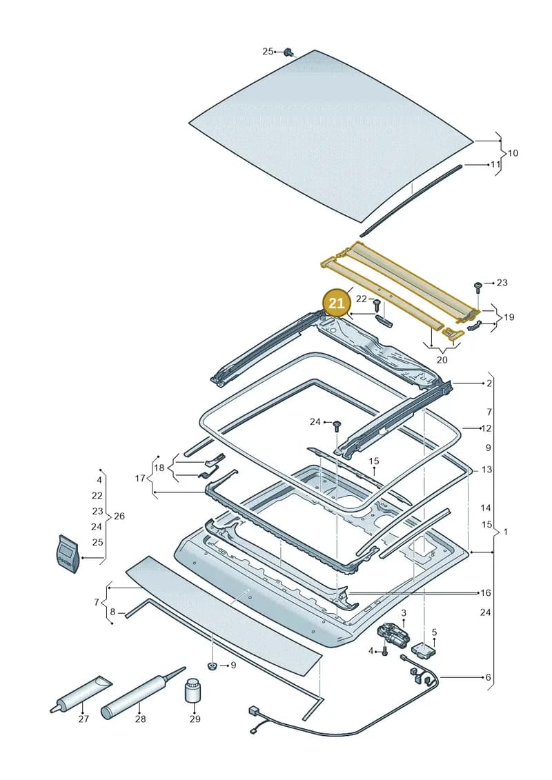 8Y4877332 — Audi A3 Sportback (2019-2025) diagram 596877000, position 21