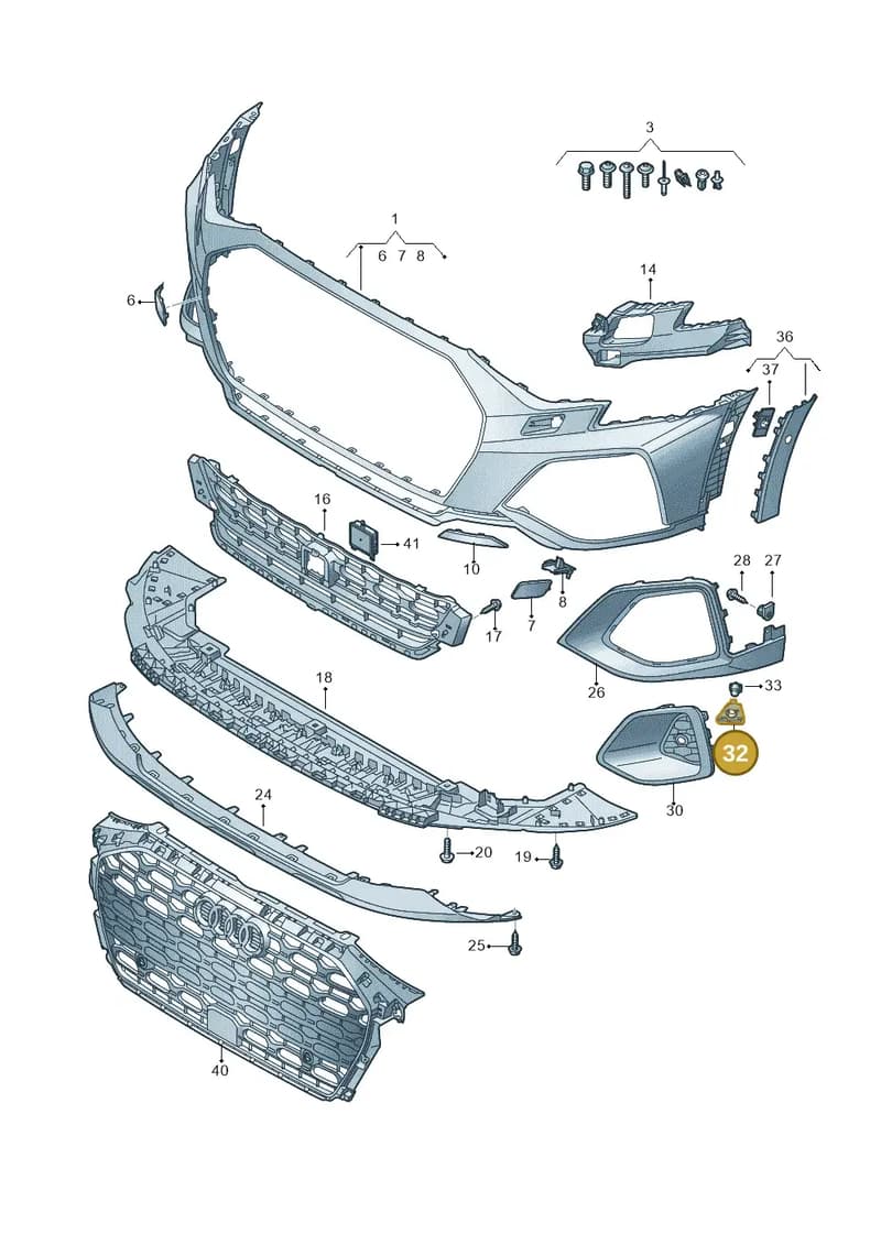 8Y4919262 — Audi A3 Sportback (2019-2025) diagram 596807300, position 32