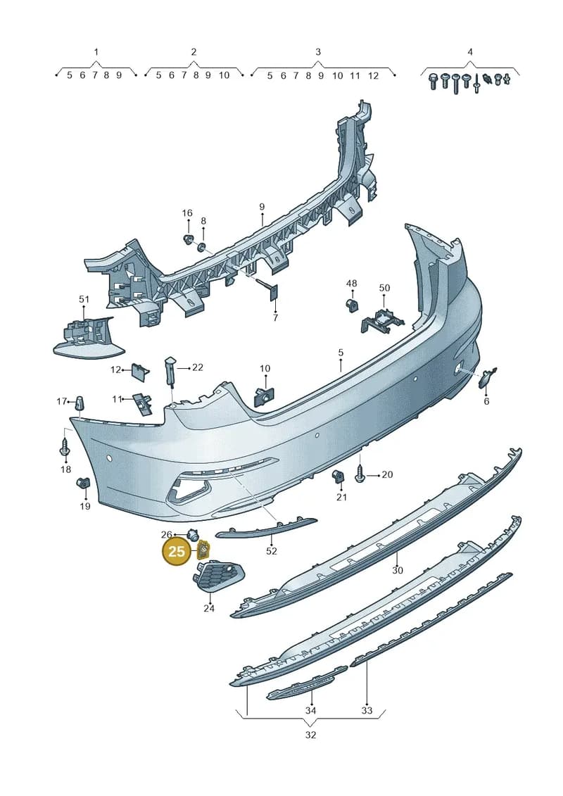 8Y4919289 — Audi A3 Sportback (2019-2025) diagram 596807700, position 25