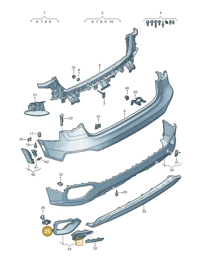 8Y4919290B — Audi A3 Sportback (2019-2025) diagram 596807800, position 25