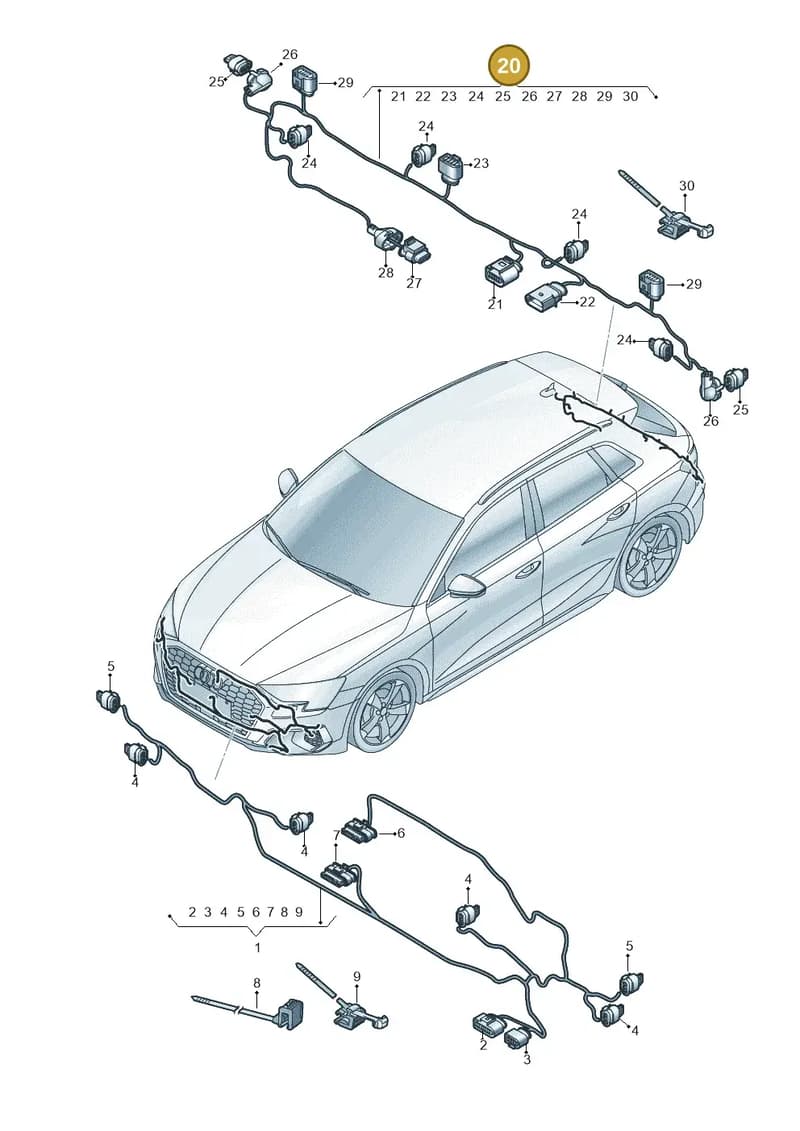8Y4971104BR — Audi A3 Sportback (2019-2025) diagram 596972700, position 20