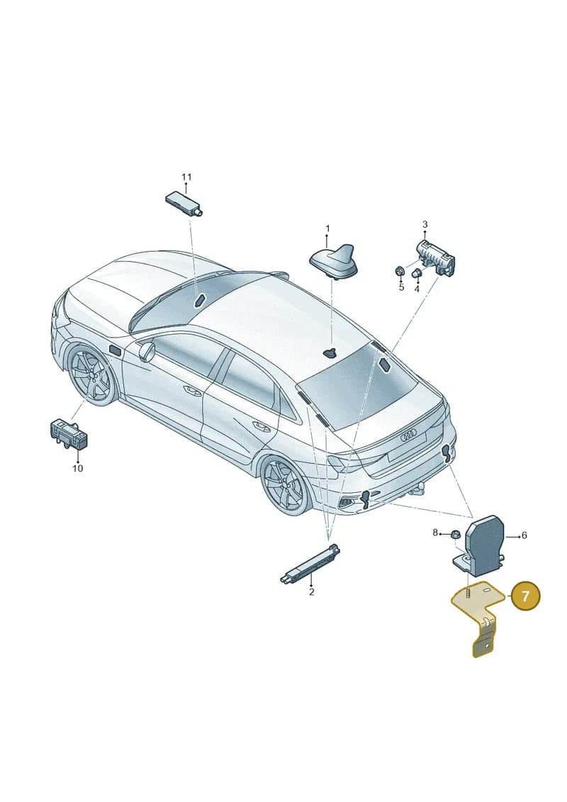 8Y5035525 — Audi A3 Sportback (2019-2025) diagram 596035200, position 7