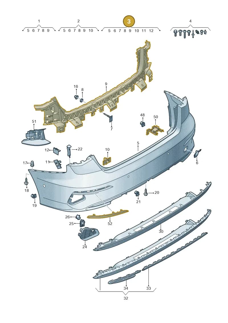 8Y5807067BGRU — Audi A3 Sportback (2019-2025) diagram 596807700, position 3