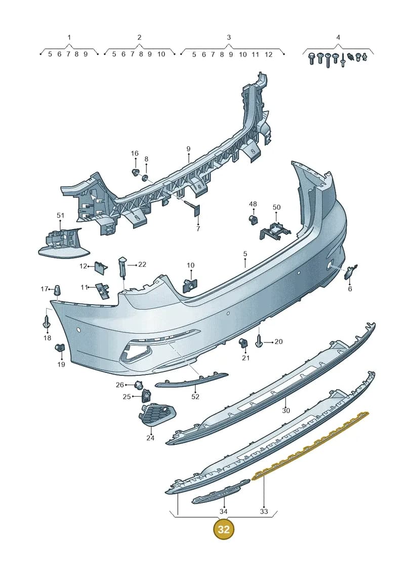 8Y5807434ATB2 — Audi A3 Sportback (2019-2025) diagram 596807700, position 32