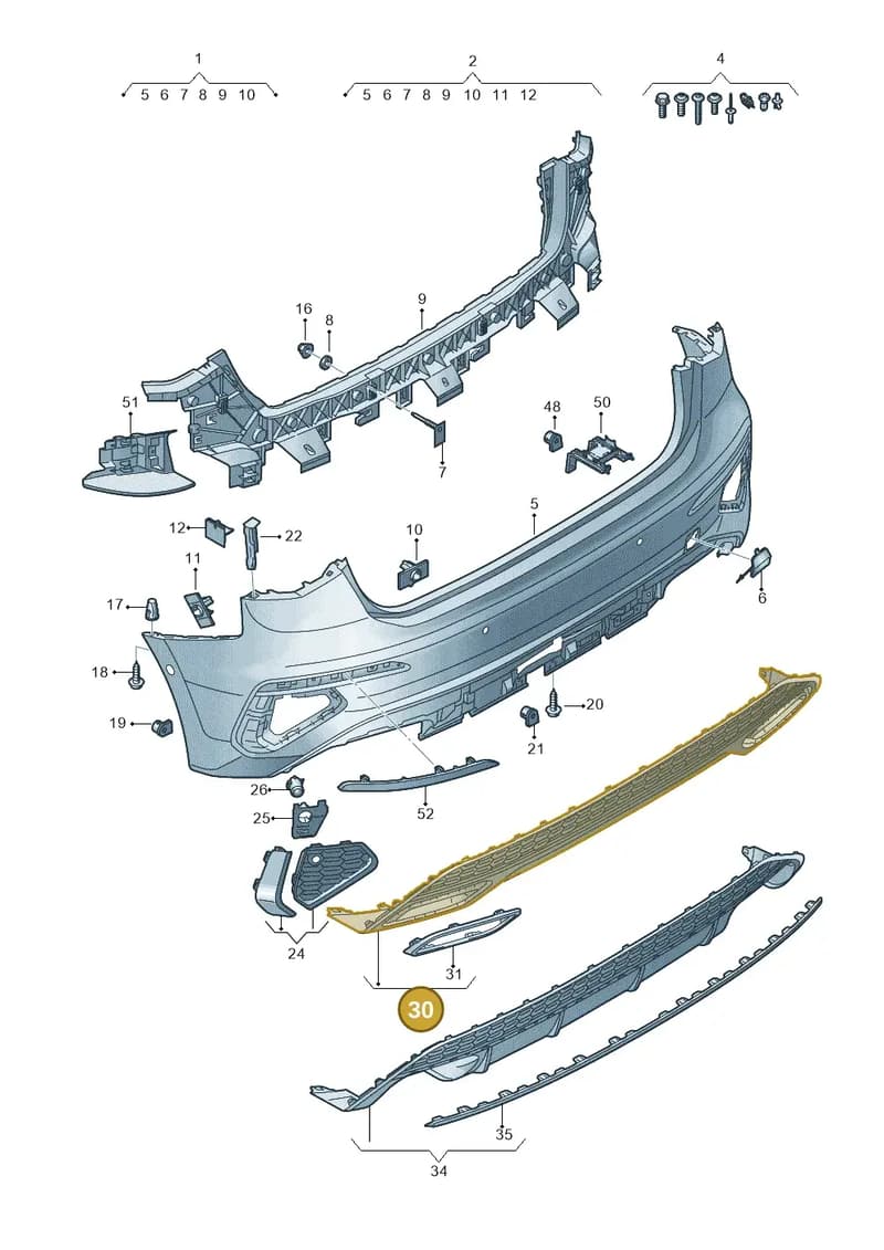 8Y5807434B3Q7 — Audi A3 Sportback (2019-2025) diagram 596807750, position 30