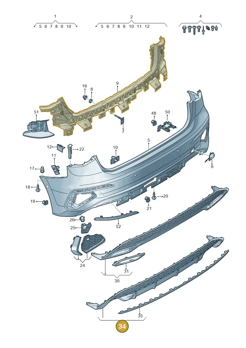 8Y5807434CT94 — Audi A3 Sportback (2019-2025) diagram 596807750, position 34