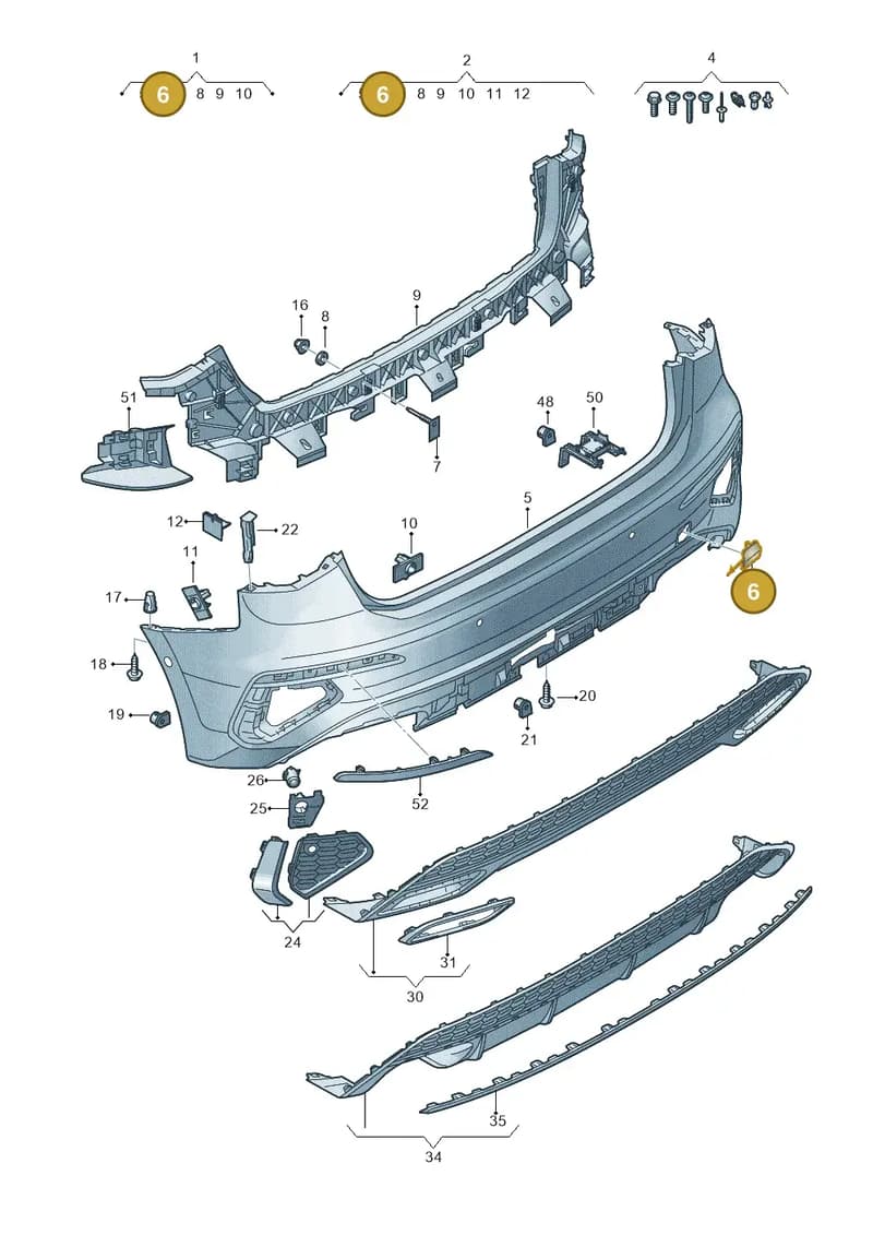 8Y5807441AGRU — Audi A3 Sportback (2019-2025) diagram 596807750, position 6
