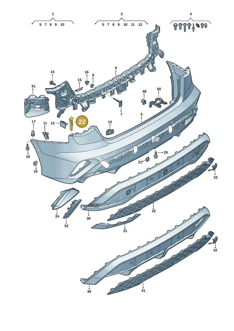 8Y5807740 — Audi A3 Sportback (2019-2025) diagram 596807775, position 22