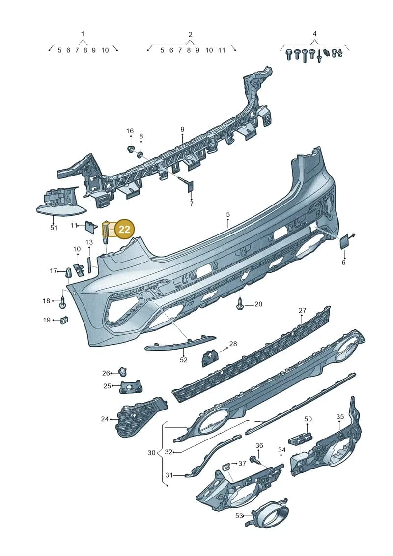 8Y5807740 — Audi A3 Sportback (2019-2025) diagram 596807900, position 22